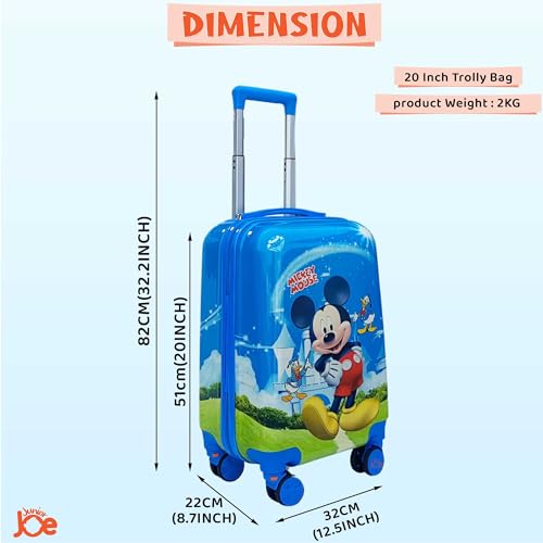 Image of JUNIOR JOE 20 Inch Kids Suitcase with 4 Wheel Travel Trolley Bag (4 Day Trip) (Multicolour-1)