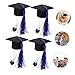 BESPORTBLE 4pcs Mini Graduation Caps for Small Pets Bachelor Hats Tassels Costume Photo Props for Hamsters Kittens Turtles