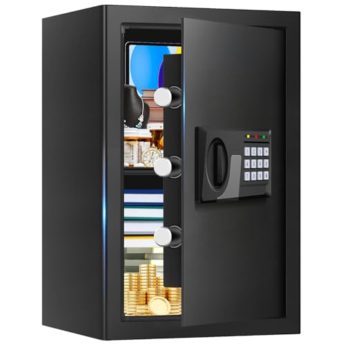 Fireproof Digital Safe with Keypad and Removable Shelf