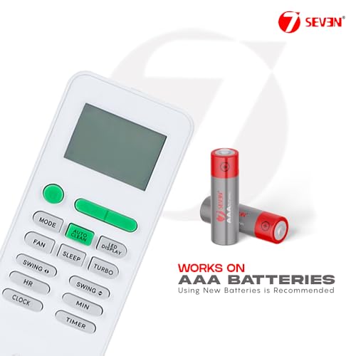 Image of 7SEVEN Compatible with Videocon AC Remote Control Model 175A Suitable for 1 1.5 2 Ton Split and Window Air Conditioner - Match Each Key by Key Exactly with Existing AC Remote Functions