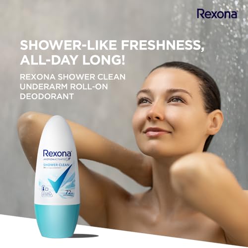 Image of Rexona Motion Activated Roll-On | Shower Clean Underarm Deodorant for Women | up to 72Hr sweat+odour defence | 45 ML (Pack of 2)