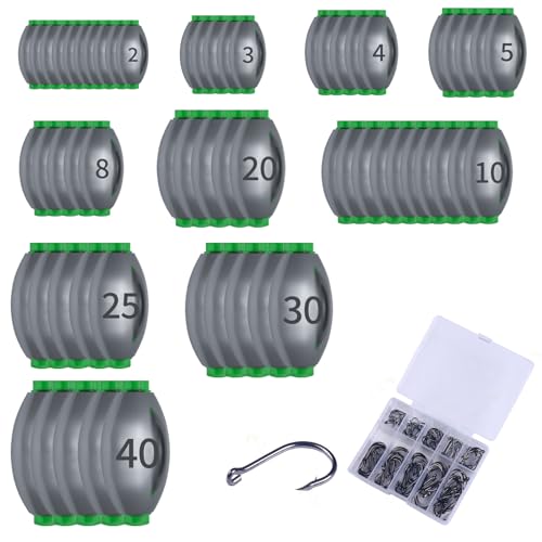 Set Piombi Da Pesca 20/40/60g - Con Anti-groviglio, Per Pesca Di Fondo E Non Solo - Foto 2