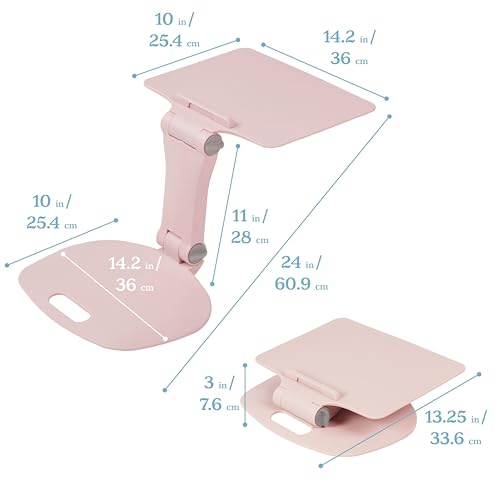 Image of ECR4Kids The Surf Folding Portable Lap Desk, Flexible Seating, Pink
