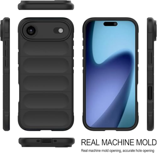 Image of ShieldTech AirGuard Series Back Cover Case for Apple iPhone Air | Microfiber Lining | Airbag Cushion Drop Protection | Shockproof Silicone Back Cover Case | Anti Slip Grip - Black for iPhone Air