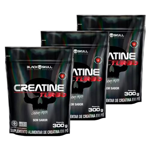 KIT 3x Creatine Turbo Refil 300g - Black Skull (SEM SABOR)
