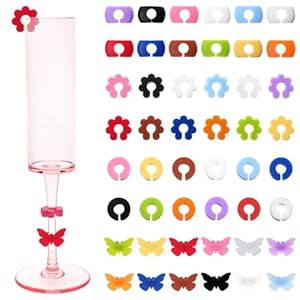 Lusofie 48 szt. Silikonowe Markery do Kieliszków