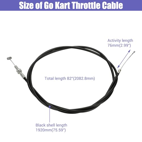 Image of 75 inch Universal Go Kart Throttle Cable Straight Replacement for 90cc 110cc 125cc Go Kart Yerf Dog Kandi Mini Bike Dirt Bike Scooter Buggy Overall Length 82 inch with Brake Return Pedal Springs