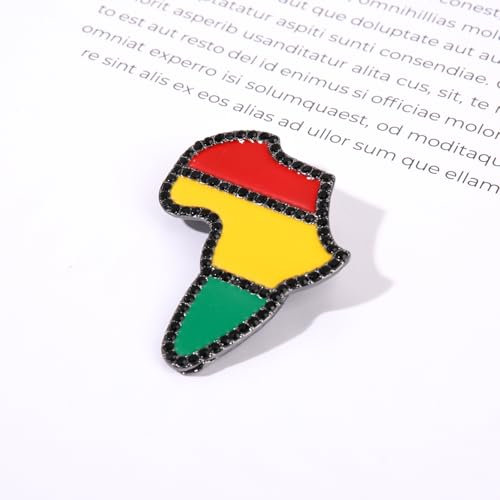 Image of African Brooches for Women Juneteenth Brooch Pins Enamel Black History Africa Map Brooches Black Queen Power Fist Lapel Pins Black History Month Juneteenth African Jewelry Accessories Outfits Party Favors Gifts