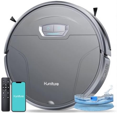 HONITURE Robot Aspirador y Fregasuelos, 4500Pa Succión Ultra Fuer...