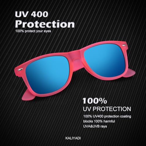 Image of KALIYADI Polarized Sunglasses for Men and Women Matte Finish Sun glasses Color Mirror Lens UV Blocking (3 Pack)