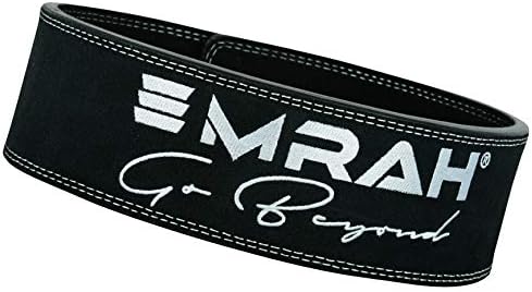 EMRAH Pro Buff Hide Leather Powerlifting Lever Buckle Gym Workout Fitness Weightlifting Belt for Men and Women | Durable Comfortable