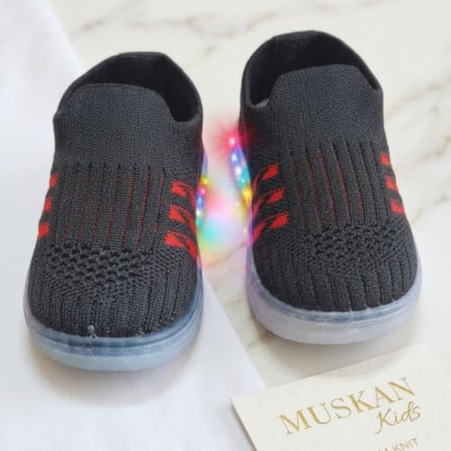 Image of inchJugnu inch LED Light-Up Baby Shoes (0-5 Years) | Soft Sole Comfort for Tiny Feet, Breathable Knit, Easy Slip-On | Magical Glowing Shoes for Happy Kids.