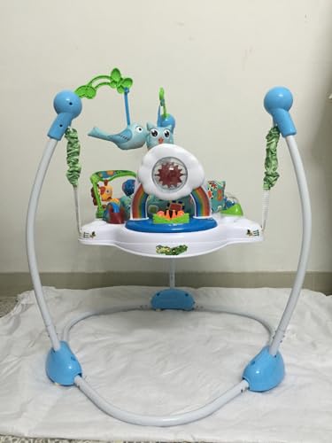 Funien Baby Jumper with Interactive Toys and Adjustable Height for Infants, 360° Rotating Seat, Sturdy Design for Safe Play and Development, Toddlers Safe Play Development