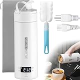 Hervidor de Agua Electrico Portatil,500ML Termo Electrico,Control de Temperatura NTC y Puede...