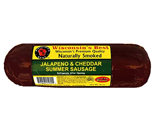 Image of Wisconsin's Best - Summer Sausage Gift Box | Smoked, Garlic & Jalapeno Cheddar Summer Sausages | Perfect for Parties, Charcuterie Boards, and Holiday Gifts | Great Gift for Meat Lovers
