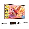 Proyector para exteriores con soporte, pantalla de proyección portátil de 120 pulgadas, pantallas de proyector para interiores y exteriores, pantalla de película ligera HD 16:9 4K HD con bolsa de transporte para noche de cine en el patio trasero