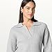 The Drop Women's Marcy Ribbed Polo Top, Light Heather Grey, XL