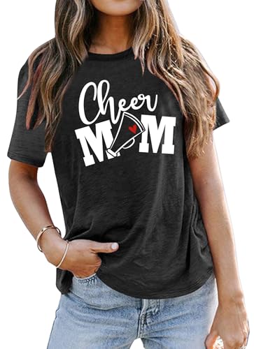 Catálogo para Comprar On-line Ropa de Cheerleading y animación para Mujer los 10 mejores. 43 VVNTY Cheer Mom Camisas para mujer: playera divertida con gráficos de animación, camisetas de mamá vida, camisetas de día del juego, Gris, XX-Large