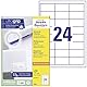 AVERY Zweckform 3658 Adressaufkleber (2.400 Klebeetiketten, 64,6x33,8mm auf A4, Papier matt, bedruckbare Absenderetiketten, selbstklebende Adressetiketten mit ultragrip) 100 Blatt, weiß