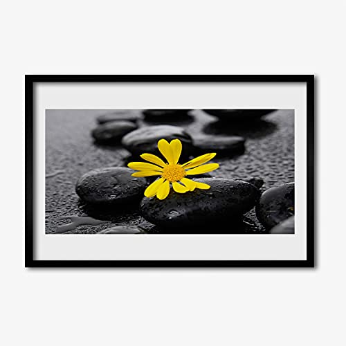 Affiche encadrée 60x40 fleur jaune Tulup cadre MDF robuste