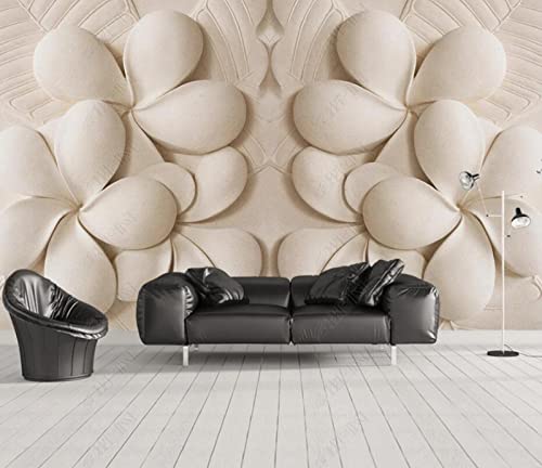 Papel Pintado 3D Efecto De Relieve De Piedra Arenisca Flor Papel Tapiz Mural 3D Fotomurales Decorativos Dormitorio S-20229 250X175CM