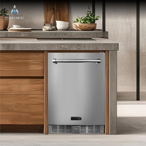 Image of SPIRE Stainless Steel 5.1 Cu.Ft. Refrigerator, 4 Shelves & Reversible Door