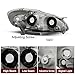 JSBOYAT Headlight Assembly for Toyota Corolla 2003-2008 OE Style Headlamps Replacement Right Passenger and Left Driver Side