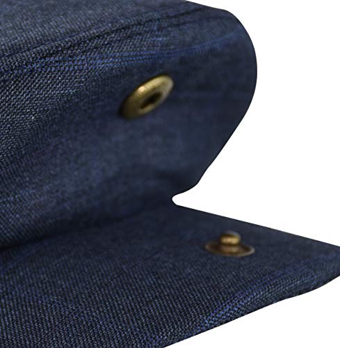 Men's Thick Cotton Summer Newsboy Cap SnapBrim Ivy Driving Stylish Hat (Navy Check-4023, S/M) - Thumbnail 5