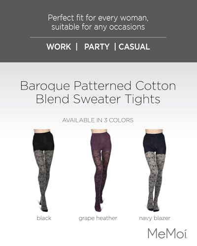 Image of MeMoi Baroque Patterned Cotton Blend Sweater Tights