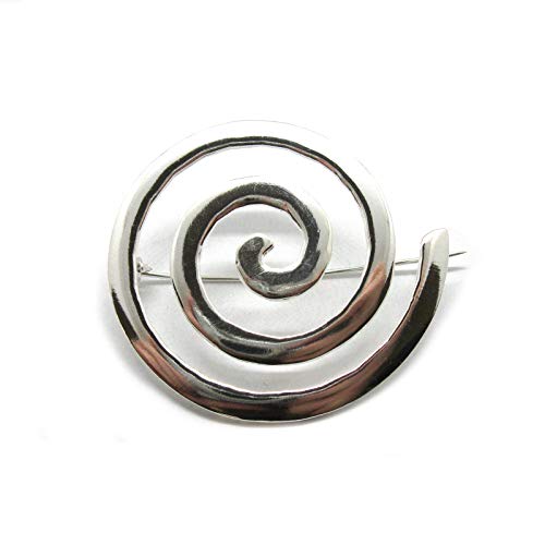 Broche en argent massif 925 Spirale anti-ternissement pour rehausser un blazer terne