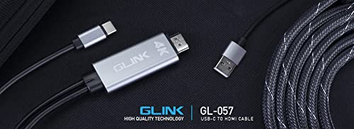 Image of G-Link GL057 USB 3.1 Type C to HDMI 1080P HDTV Mirroring & Charging Cable, Digital AV Video Adapter for Android Smartphone to TV, Projector, Monitor Upto 4K UHD (1.8 MTR /6FT) Black