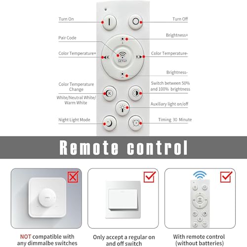 Plafonnier LED bois rectangle 100cm noyer avec télécommande pour salon - 6