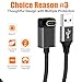 AGVEE 2 Pack 3.3ft Charger Cable for Garmin Watch, L-Shape Zero Gap Braided Charging Cord for Fenix, Forerunner, Vivoactive, Instinct, Venu, Tactix, Approach, D2, Quatix Series, Dark Gray