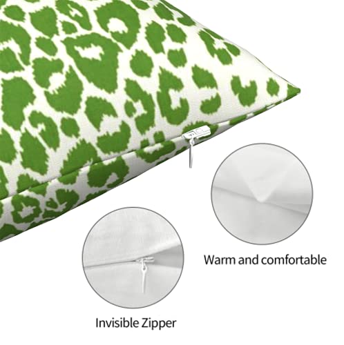 Bietyuio Green Iconic Leopard Print Pillow Cover With Zipper Toss Euro Sham Or Lumbar Cushion Case Throw Pillow Accent In Linen #TOP4