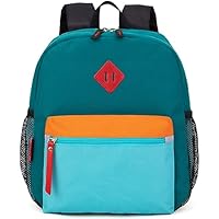 HawLander Little Kids Backpack, Toddler School Bag for Boys Aged 3 4 5 6 7 Years, with Chest Strap, Blue Green