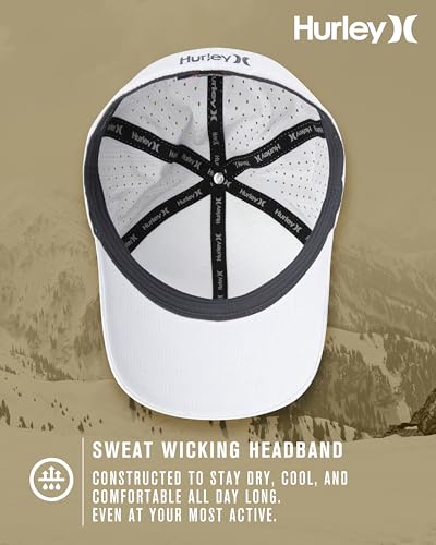 Image of Hurley Men's Baseball Cap - Sweat-Wicking Fitted Baseball Hats for Men (S-XL)