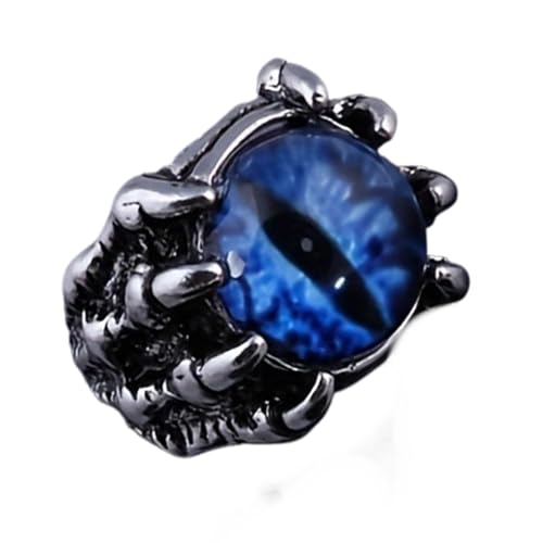LXJLXD Forme Unique d ' oeil de démons de patte de loup réglable pour les hommes femmes, accessoires de fête de Texture en alliage anneaux de patte de loup
