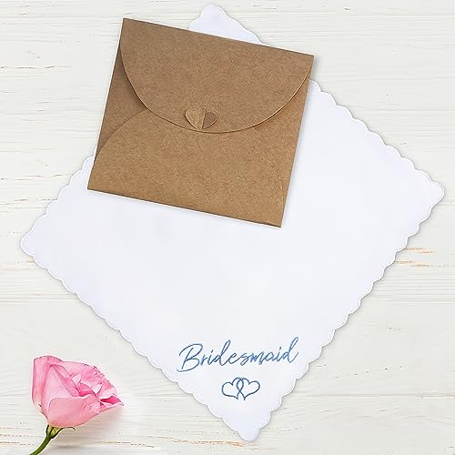 W&F Gift Wedding Handkerchief - 12" X 12" - Something Blue For Bride On Wedding Day - Mother Of The Bride Gifts From Friend, Bridal Wedding Hankie – Best Friend Wedding Gifts For Bridesmaids #TOP2