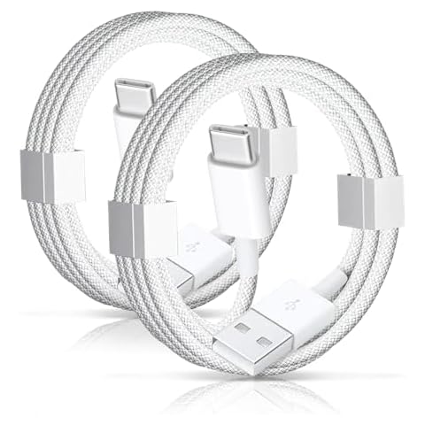 2 Pack USB A to USB C Woven Cable 60W for iPhone 16 15 Pro Max Car Charger, iPhone 15 Carplay Cable Car Adapter iPad USB C Cord 10th Pro Air 5th 4th Mini 6th i 15 Pro Plus Car Charger Charging Cord Cover