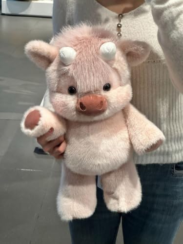 Starnearby 43cm Runnly Kuscheltier Kuh, Highland Cow Kuscheltier | PP-Baumwollfüllung, Gliedmaßen Können Bewegt Werden, Geeignet zum Umarmen, Süße Geschenk für Kinder und Erwachsen