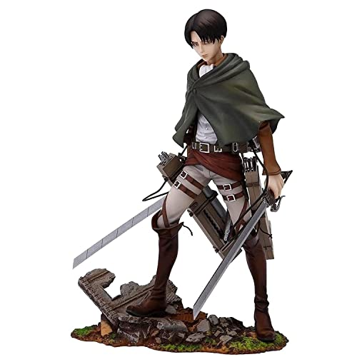 Attack on Figuren of Titan, Levi Ackerman 1/8 Figur Statue Battle Szene Version Levi 20cm/7.9inch Attack on Titan Levi Figur Statuen PVC Figur Modell Cover