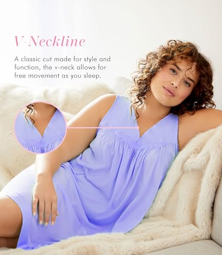 Image of Exquisite Form Women's 30107 Nylon Tricot Sleeveless Short Knee Length Nightgown