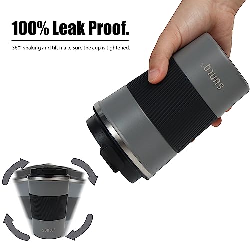 SUNTQ Reusable Coffee Cups Travel, Coffee Travel Mug with Leakproof Lid, Thermal Mug Insulated Cup - Image 3
