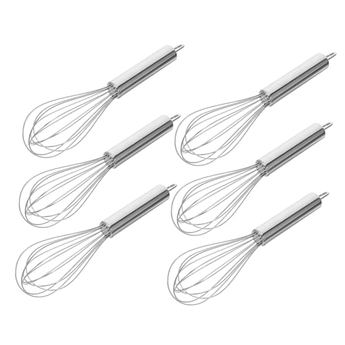 LIOOBO 6個 ハンド スターラー 手動 小型 泡立て器 ステンレス スチール ハンド ミキサー 卵 ビーター 卵 ミキサー クラン