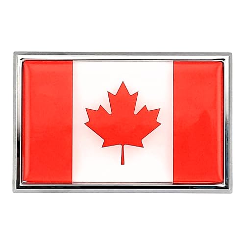 Emblema de Canadá con acabado cromado brillante y adhesivo de alta resistencia