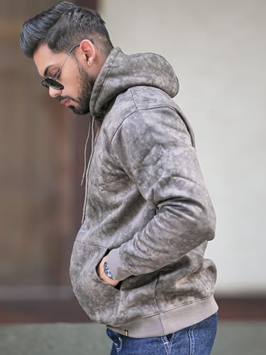 Image of Maniac Mens Spray Printed Hooded Neck Full Sleeve Loopnet Sweatshirt for Men