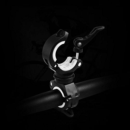 Soporte para linterna de bicicleta en paquete de 2 unidades con clip de rotación ajustable de 360º 4