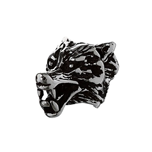Cuenta de barba cabeza de lobo plata 925 un regalo original para hombres NKlaus 6442