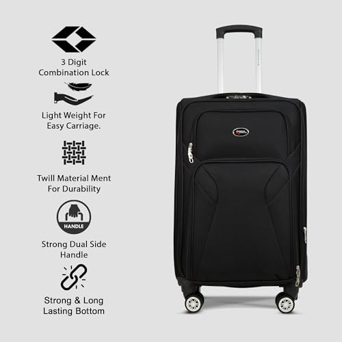 Image of Bite 2-Piece Softside Trolley Luggage Set | 360 Spinner Wheels | 360 Spinner Wheels, Telescopic Handle, Front Pockets, Twill Fabric, Travel Bag, 5 Years Warranty