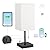 aooshine Medium Table Lamp with USB Ports - 3 Color Temperature Bedside Lamp for Bedroom, Pull Chain Control, USB A and C Ports, 2 AC Outlets, Bulb Included